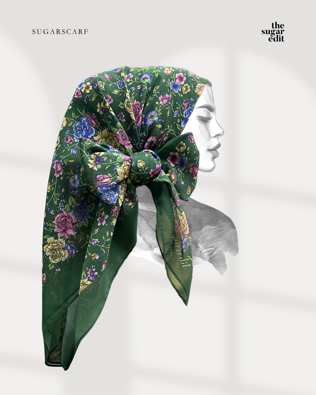 YES DEFECT - TSE Scarves of Love Paris Cotton Voile Square ( Haven )