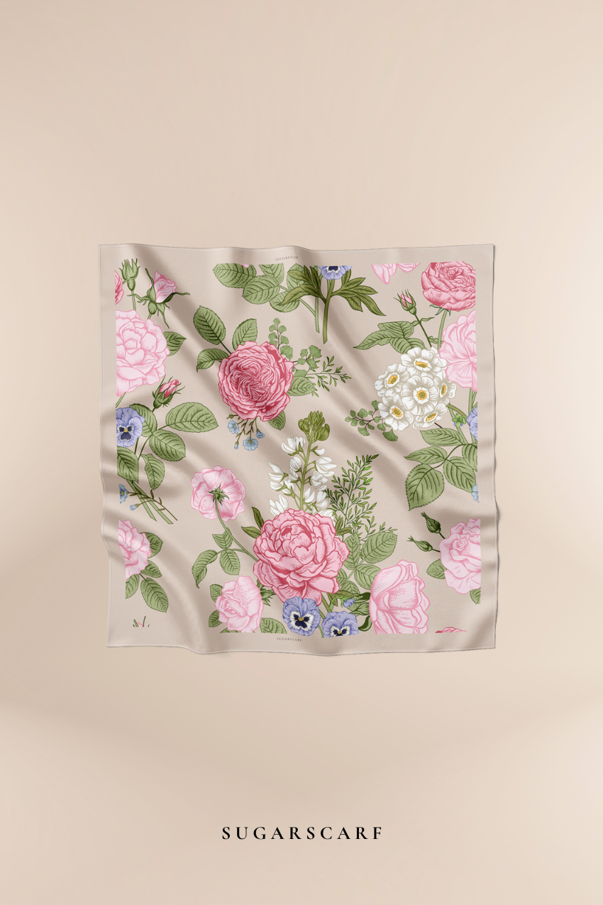 YES ( SQUARE) Blooming Journey in Mixed Satin Silk ( Honey )