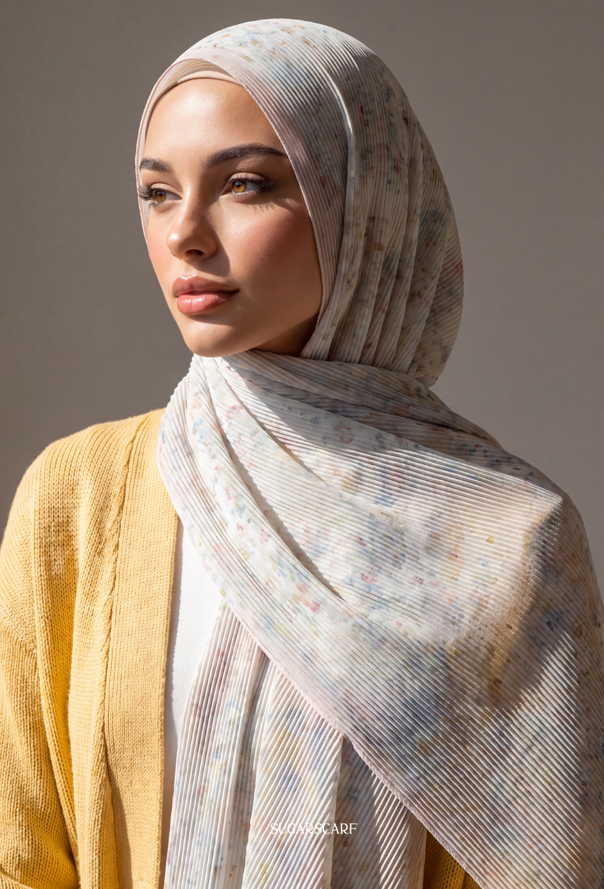 Fall In Love Wide Ultra Fine Pleated Shawl Ironless · in Michiko