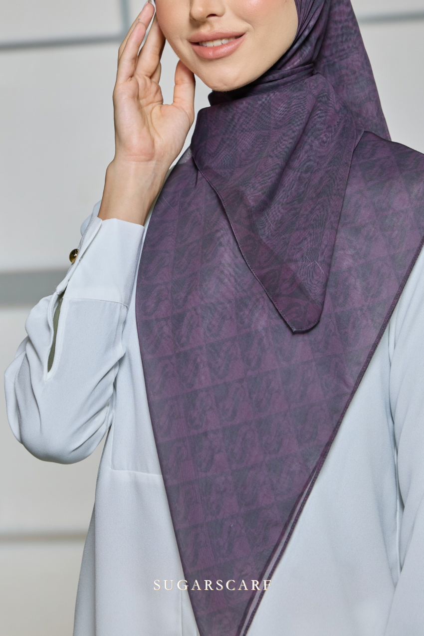 Sugarscarf Monogram JapaneseVoile In Costa Purple