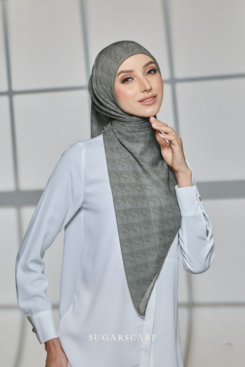 YES DEFECT - Sugarscarf Monogram JapaneseVoile In English Breakfast