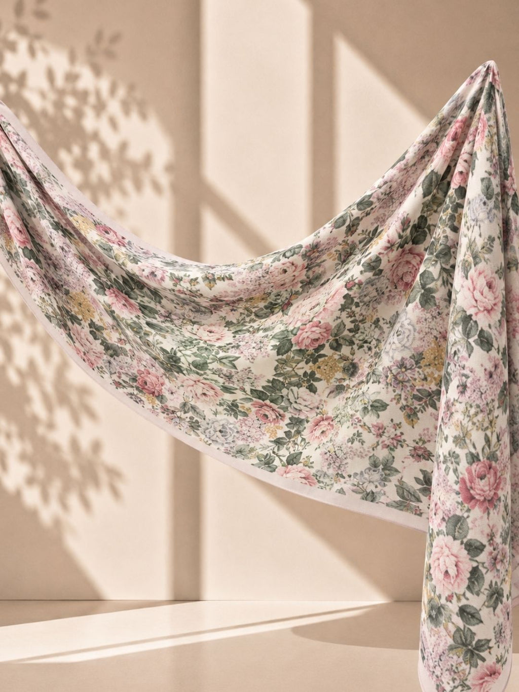 Fall In Love Wide Ultra Fine Pleated Shawl Ironless · in MapleWood- PinkBorder