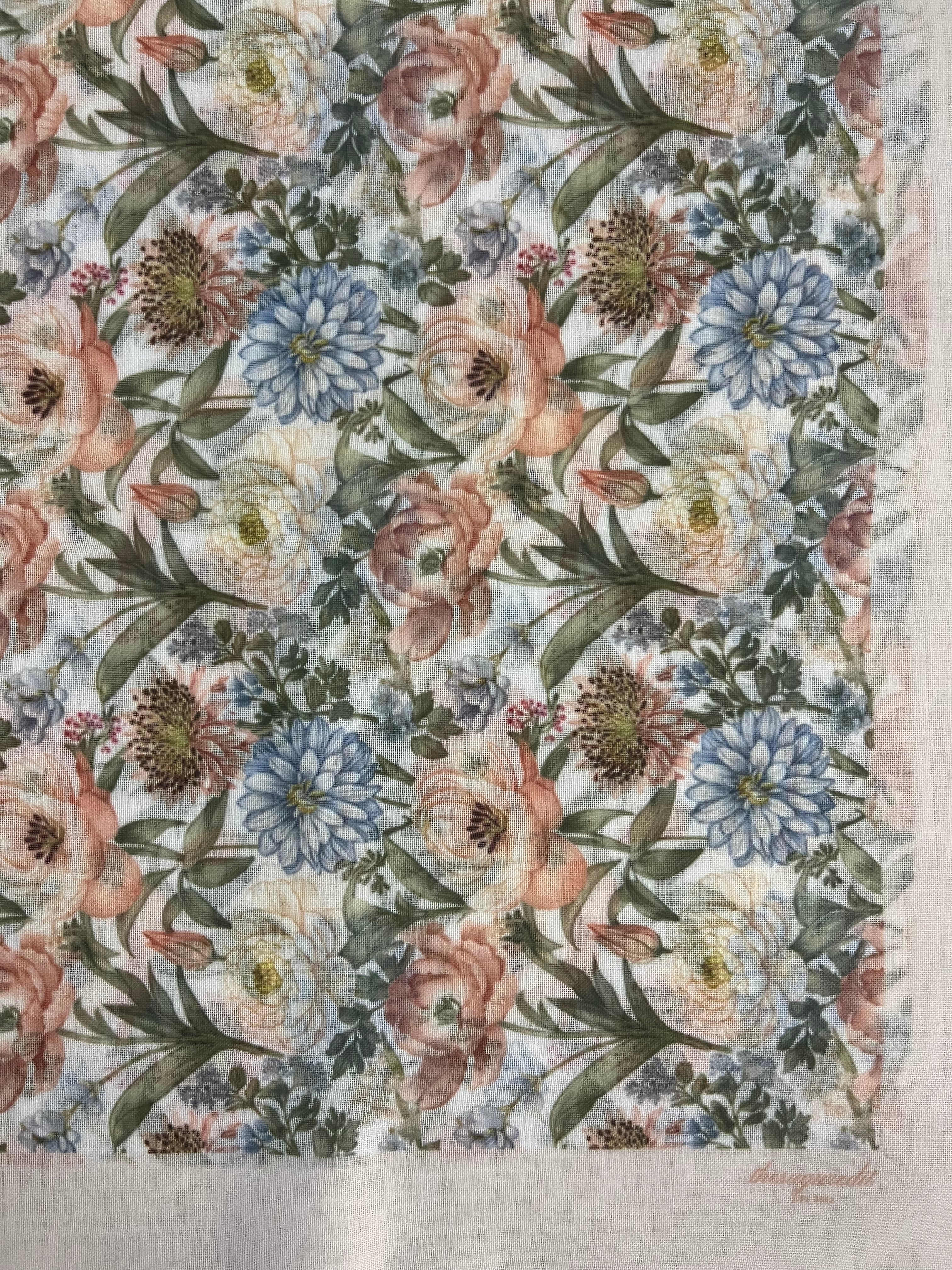 TSE Bloom JapaneseOsaka 47Inch Cotton Voile Square - Dira