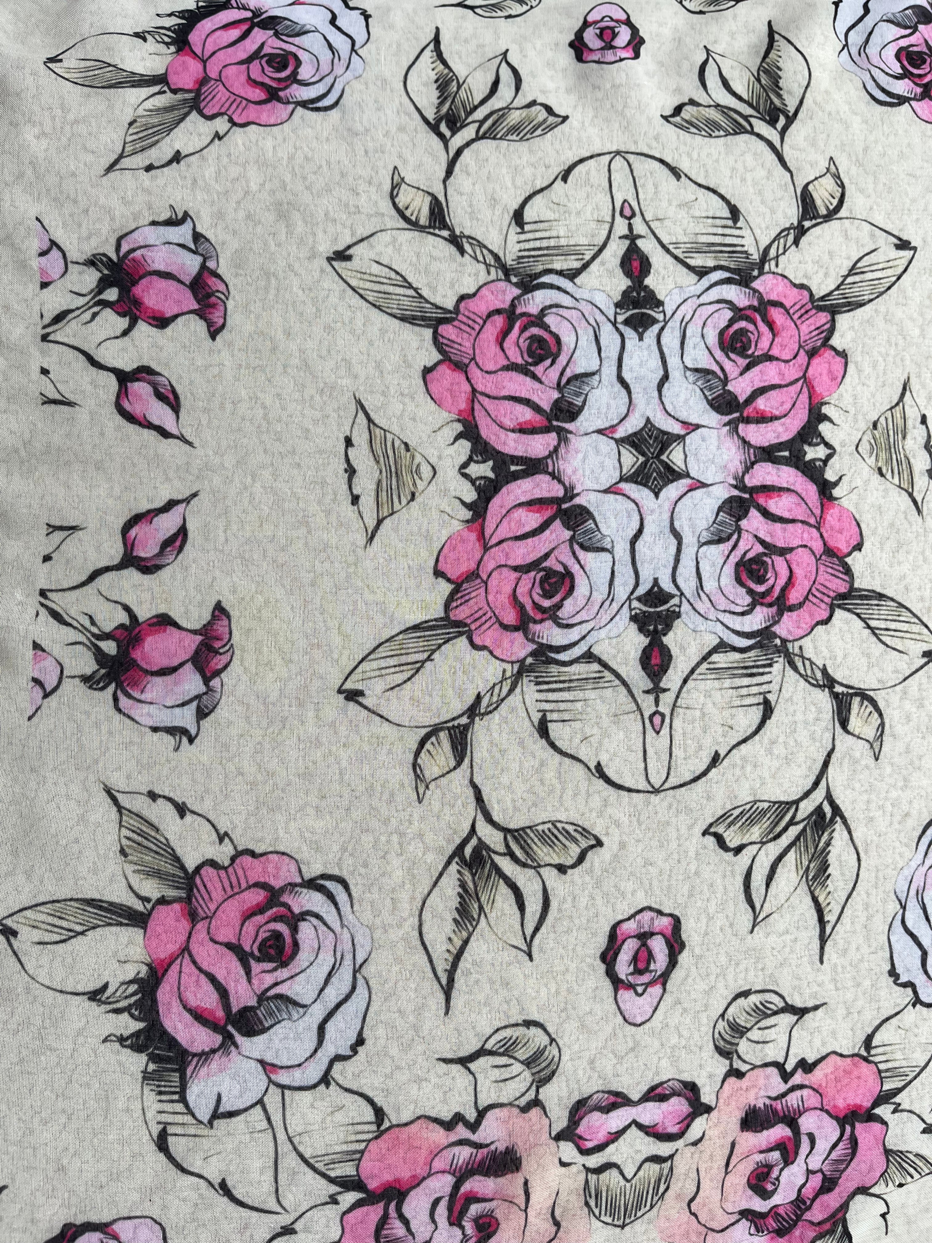 TSE BloomInvitation Japanese Cotton Voile Square - Tara