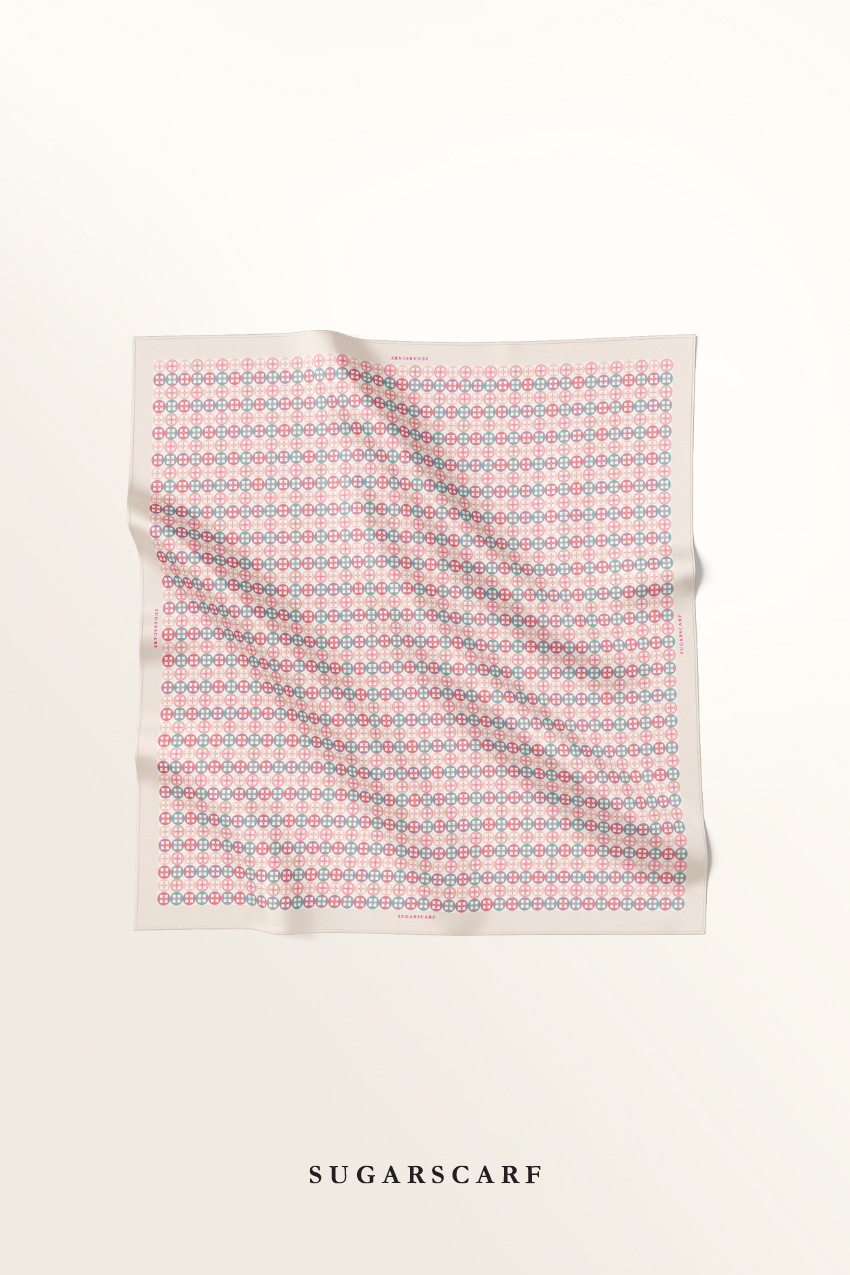 YES DEFECT - ( Japanese Voile Square Scarf ) Girl Boss ( Iconic ) 46 inch
