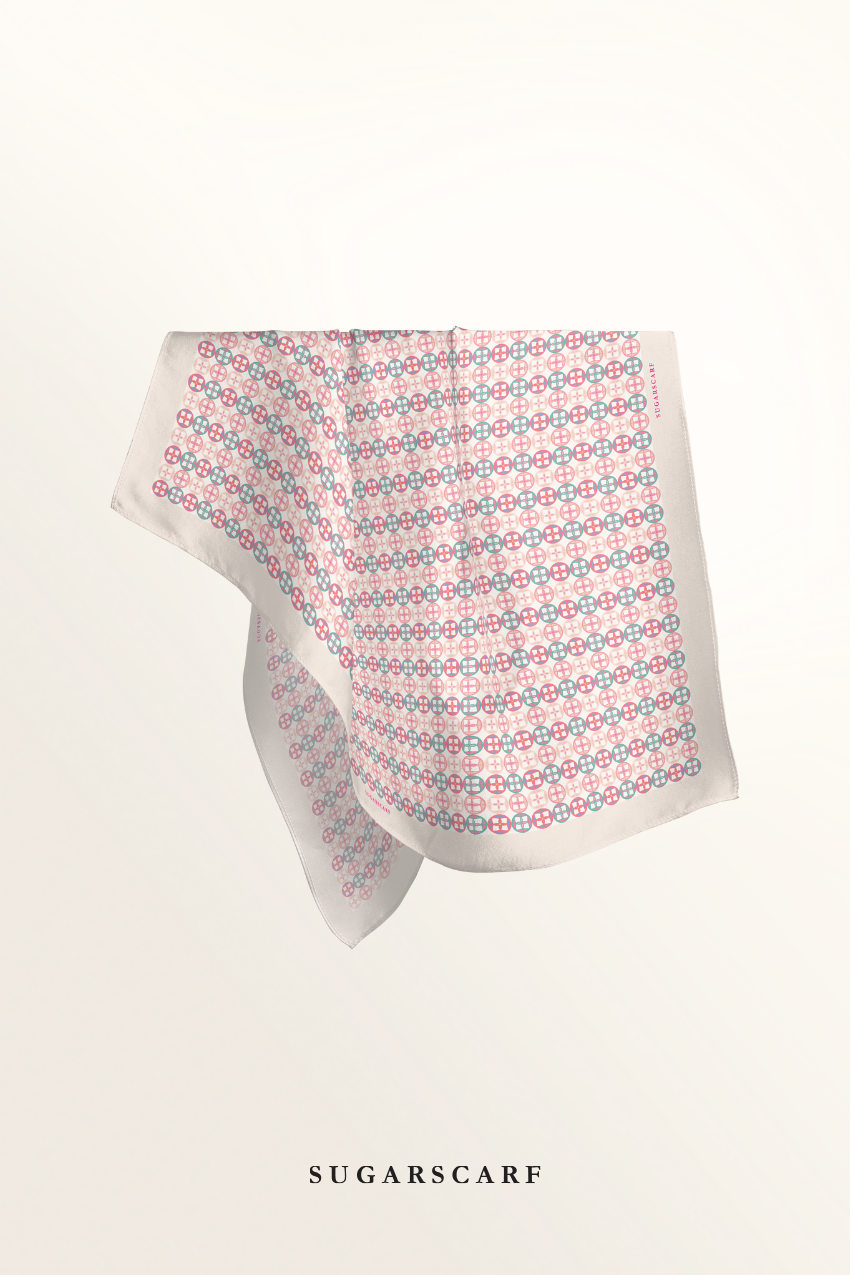 YES DEFECT - ( Japanese Voile Square Scarf ) Girl Boss ( Iconic ) 46 inch