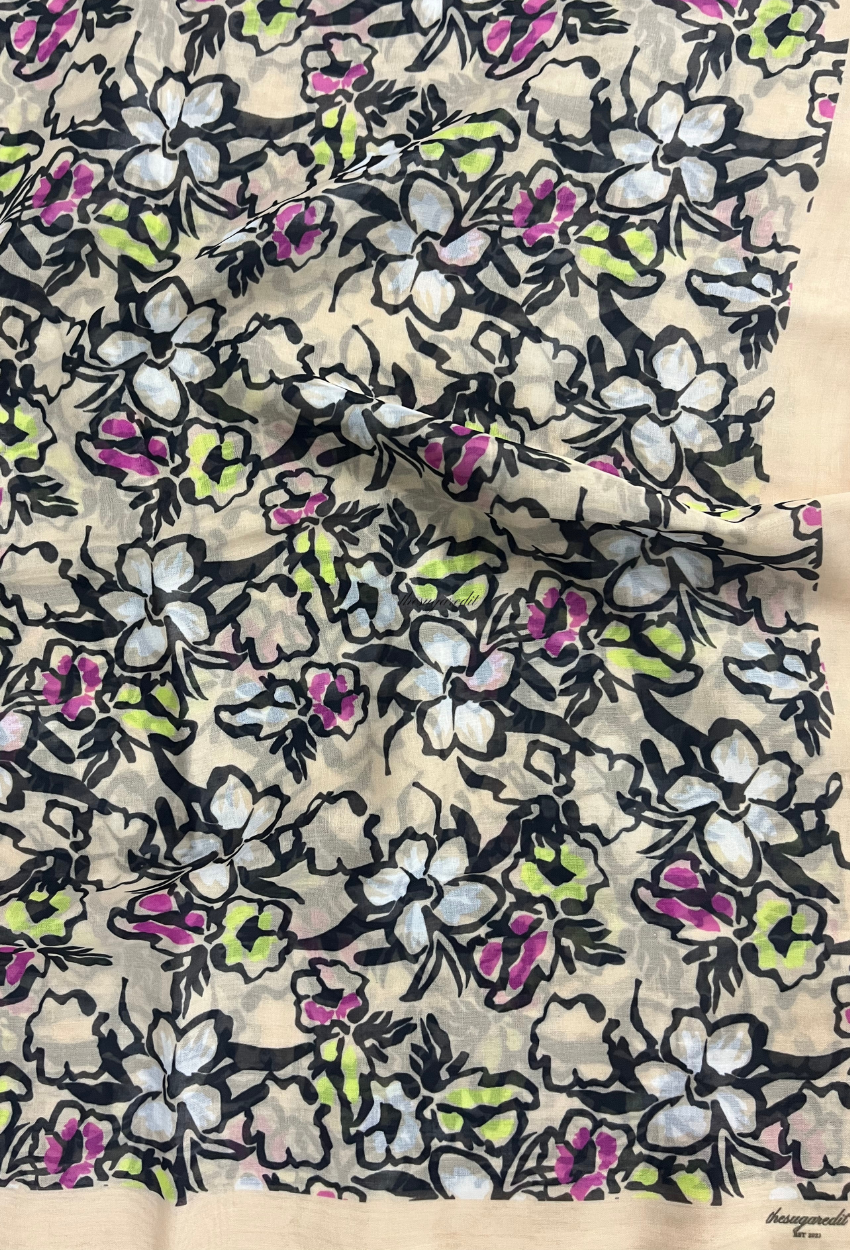 TSE BloomInvitation Japanese Cotton Voile Square - Seri