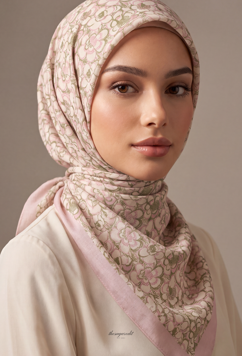 TSE Mod Japanese Cotton Voile Square In StrawberryCalling