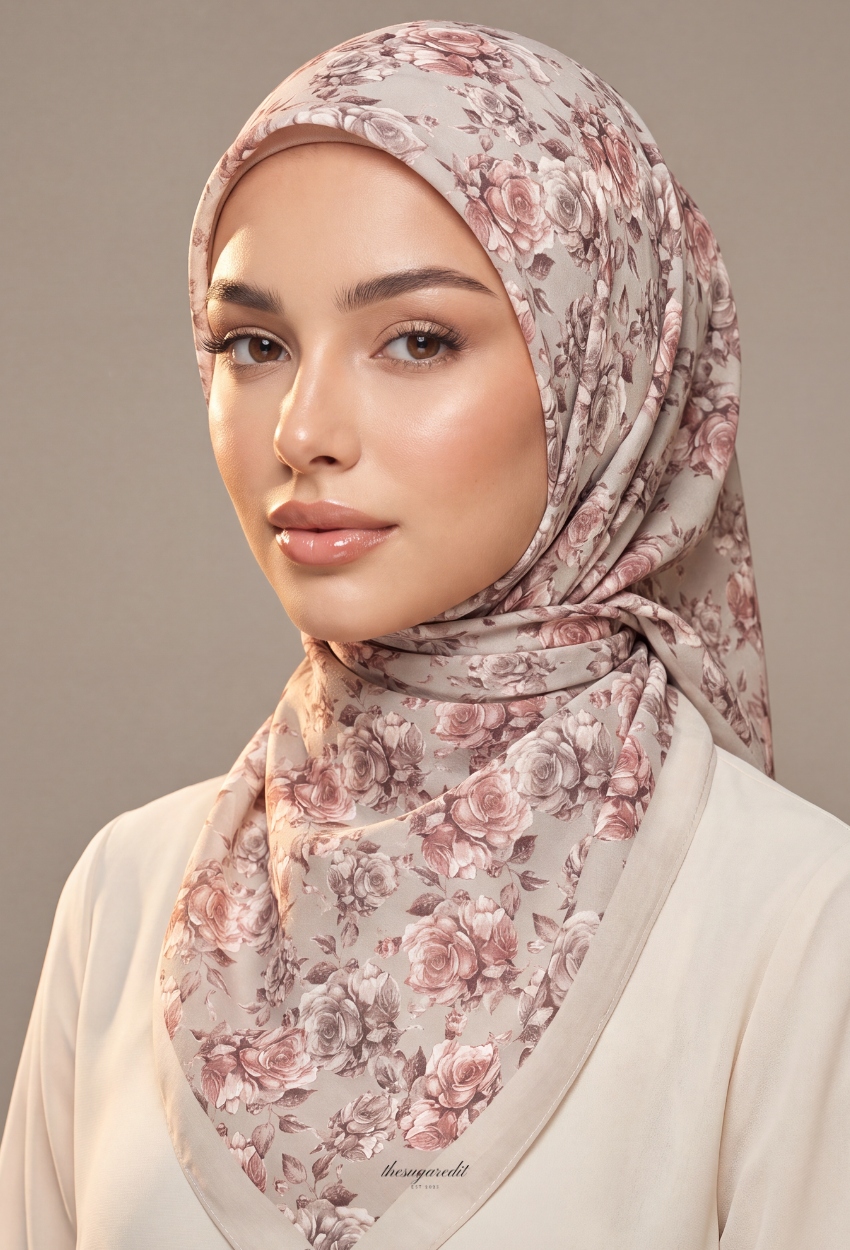 TSE Mod Japanese Cotton Voile Square In RoseyBouquet