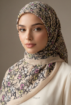 TSE BloomInvitation Japanese Cotton Voile Square - Seri