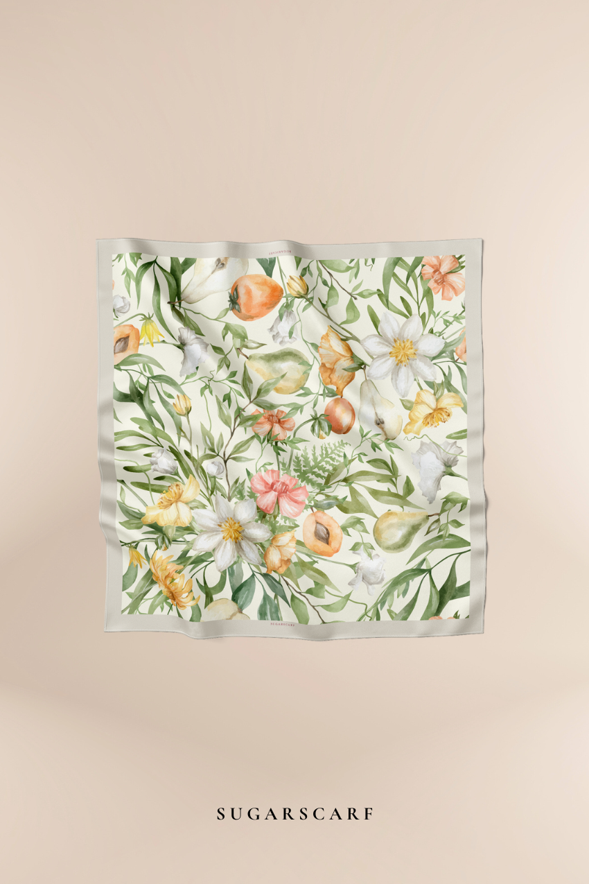 YES ( SQUARE) Blooming Journey in Mixed Satin Silk (memories)