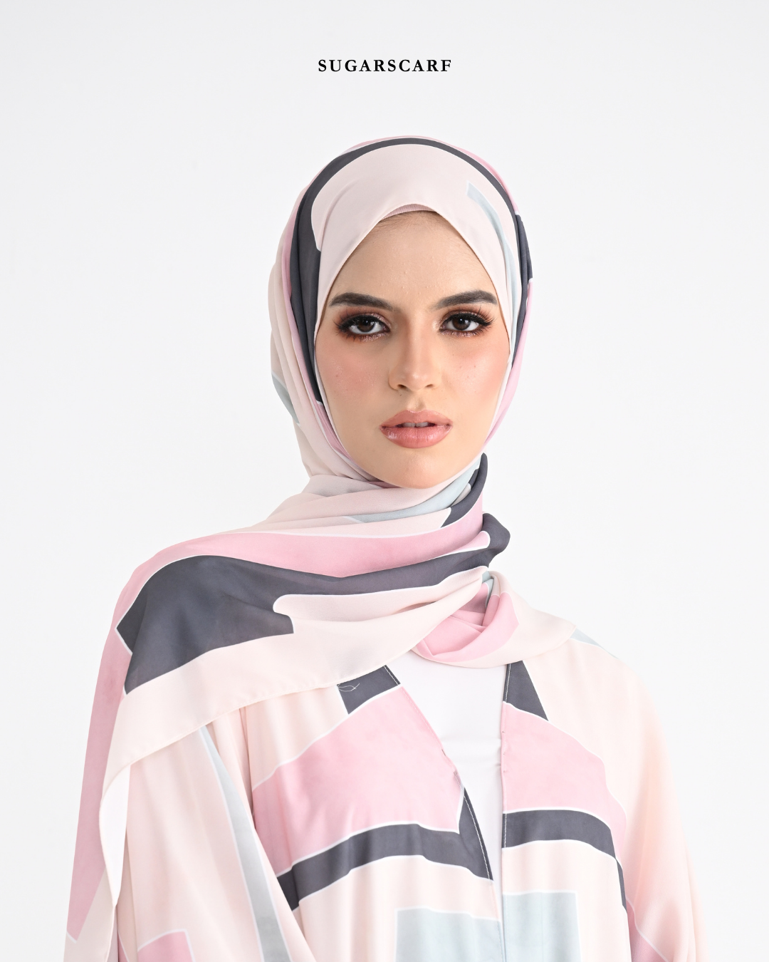 Korean Chiffon Long Shawl (She is in the Bloom) in Olivia