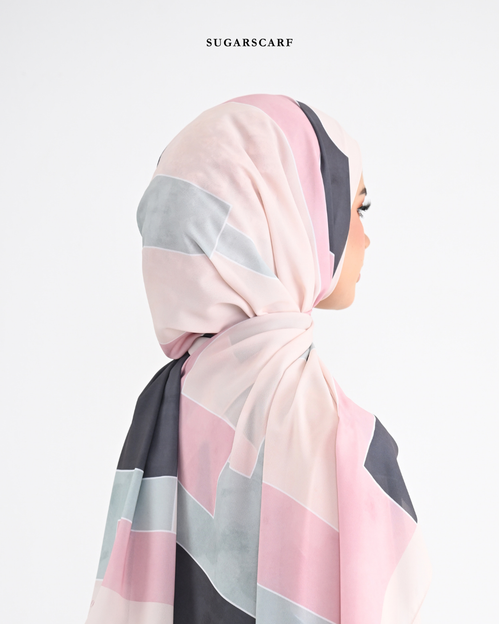 Korean Chiffon Long Shawl (She is in the Bloom) in Olivia