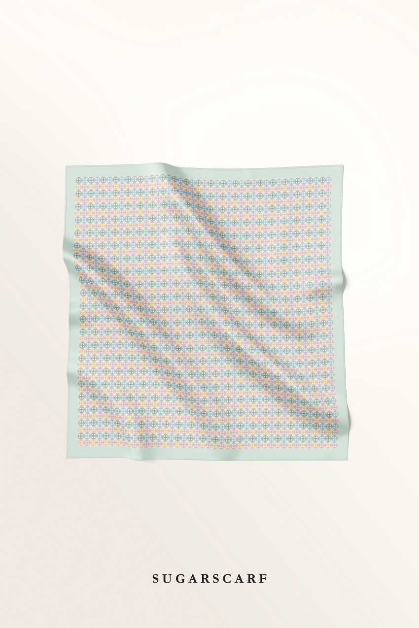 YES DEFECT - ( Japanese Voile Square Scarf ) Girl Boss ( Positive ) 46 inch