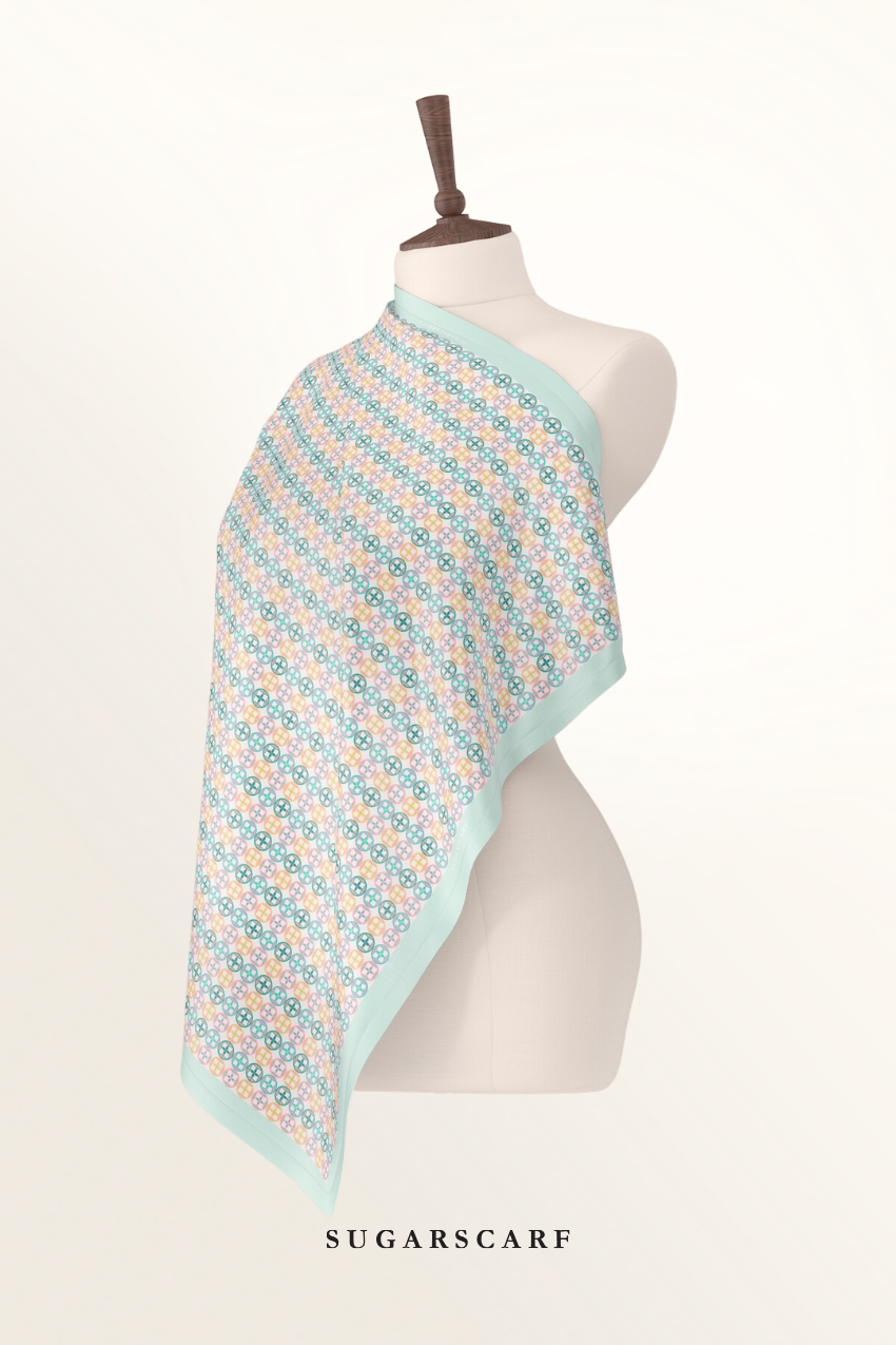 YES DEFECT - ( Japanese Voile Square Scarf ) Girl Boss ( Positive ) 46 inch