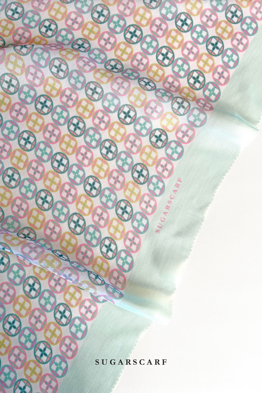 YES DEFECT - ( Japanese Voile Square Scarf ) Girl Boss ( Positive ) 46 inch