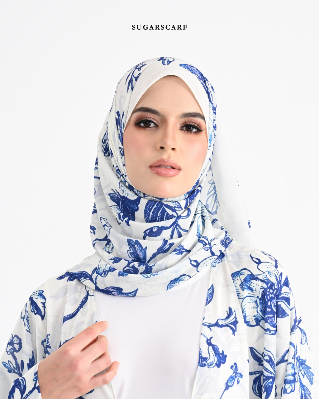 Korean Chiffon Long Shawl (She is in the Bloom) in Roxanne