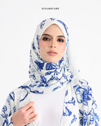 Korean Chiffon Long Shawl (She is in the Bloom) in Roxanne