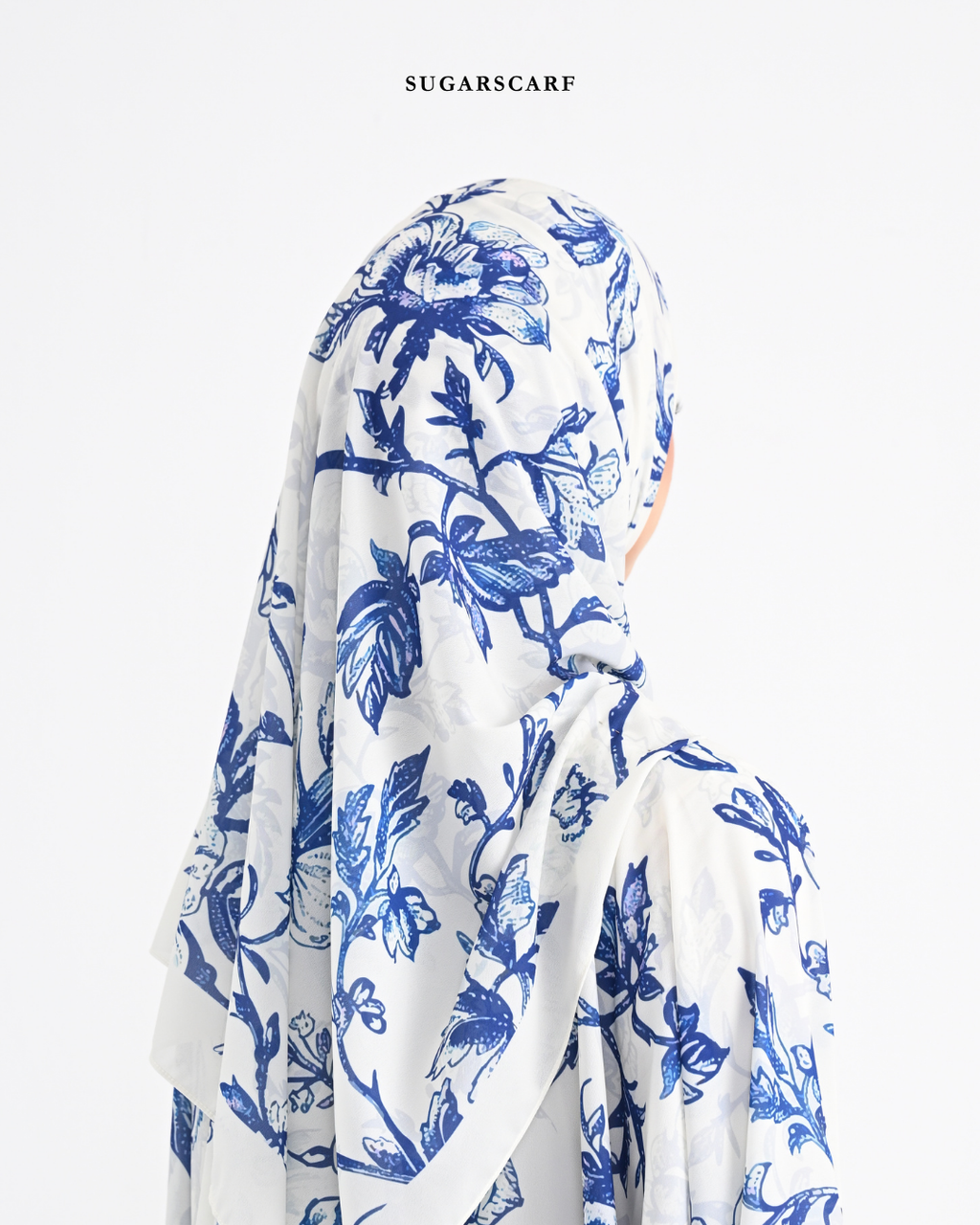 Korean Chiffon Long Shawl (She is in the Bloom) in Roxanne