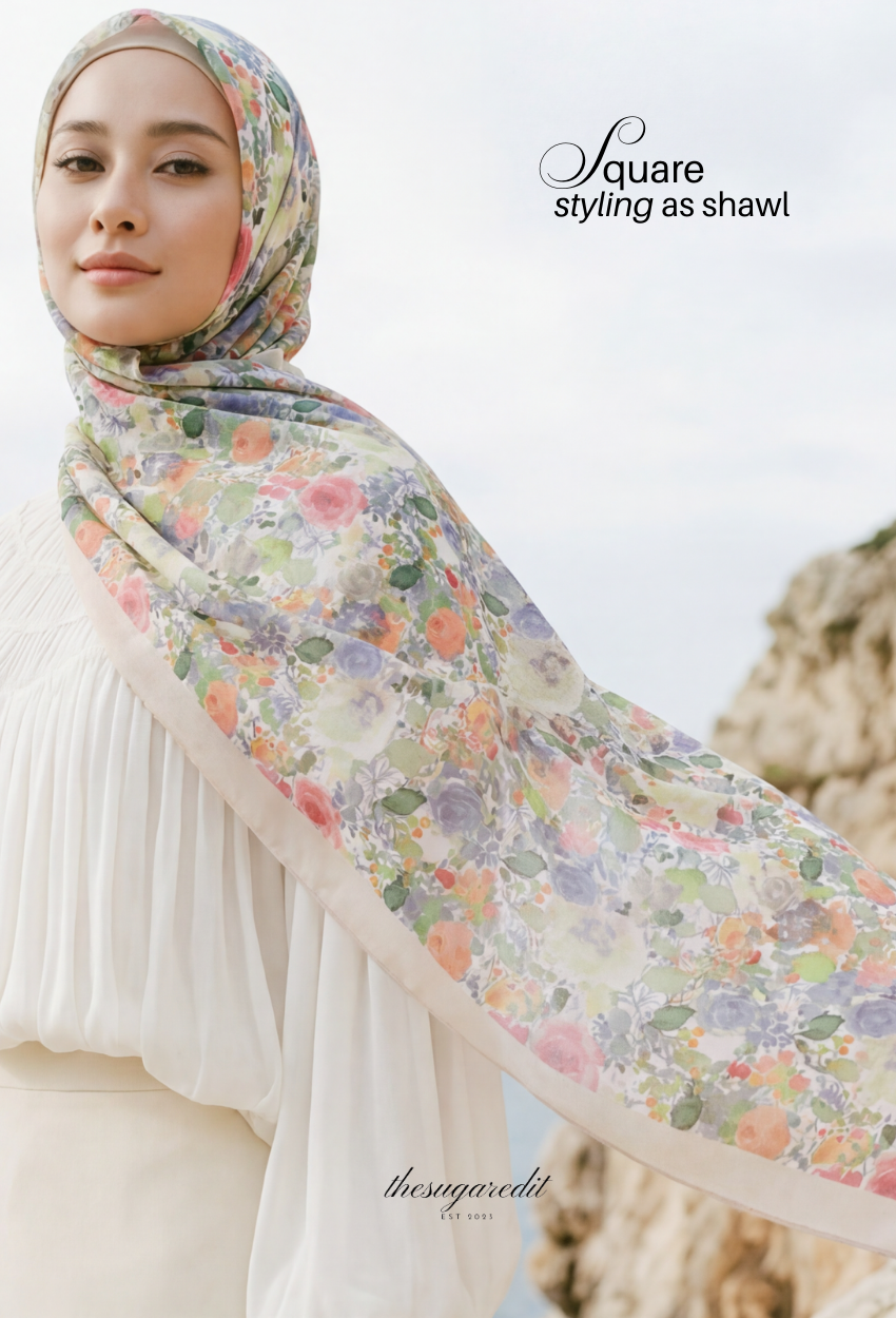 TSE BloomInvitation Japanese Cotton Voile Square - Jessica