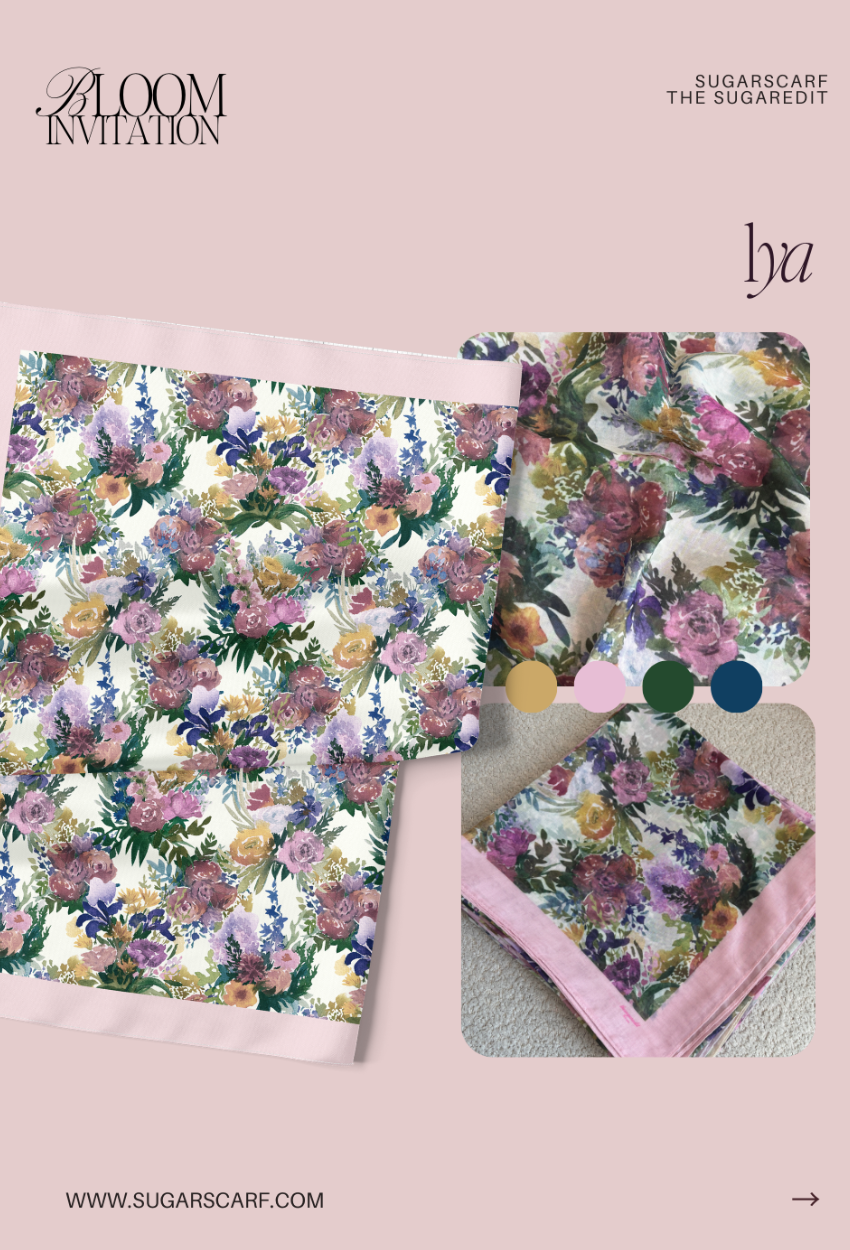 TSE BloomInvitation Japanese Cotton Voile Square - Lya