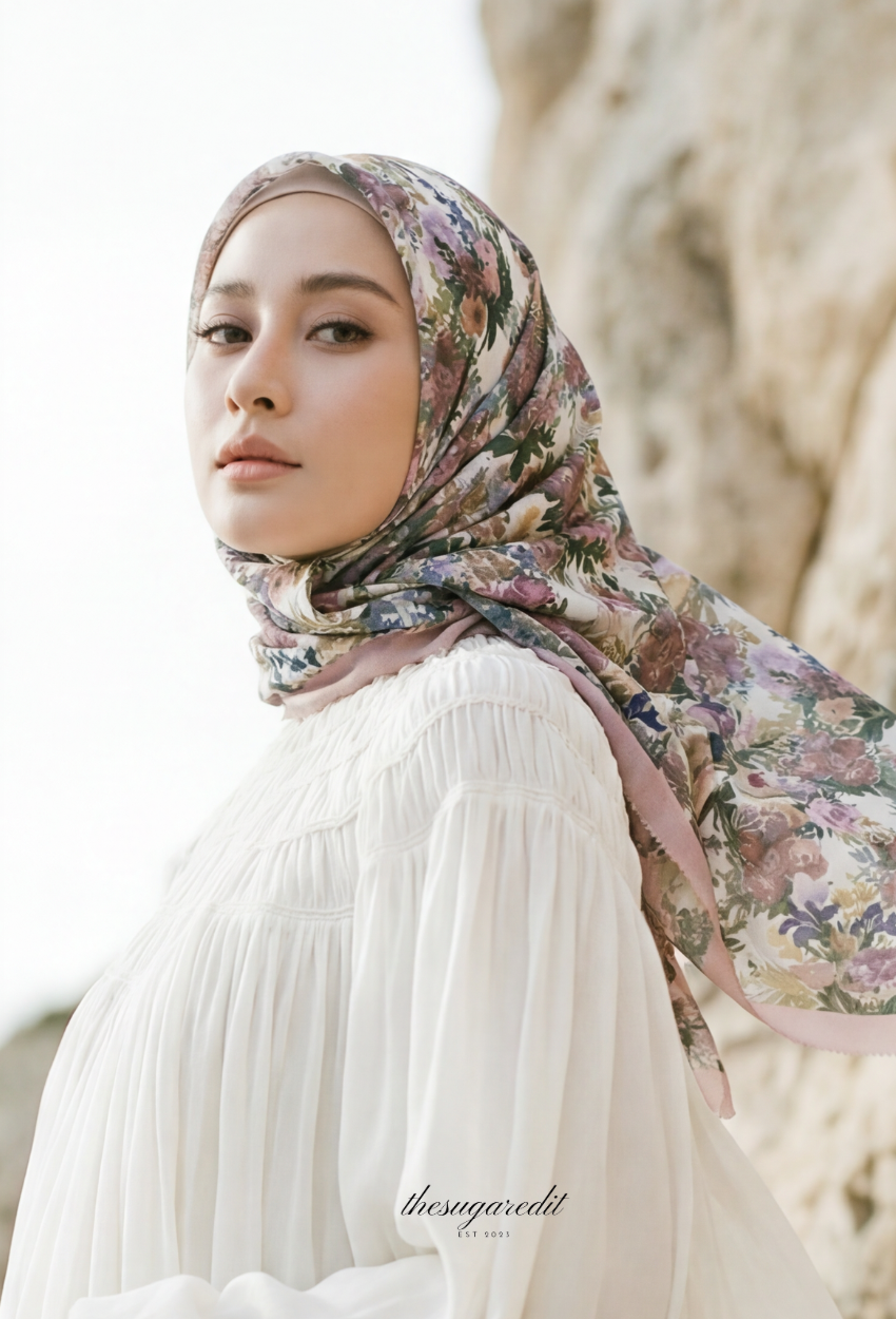 TSE BloomInvitation Japanese Cotton Voile Square - Lya