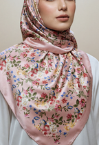 Eid Bloom 2026 Scarves Mixed Satin Square in Paula