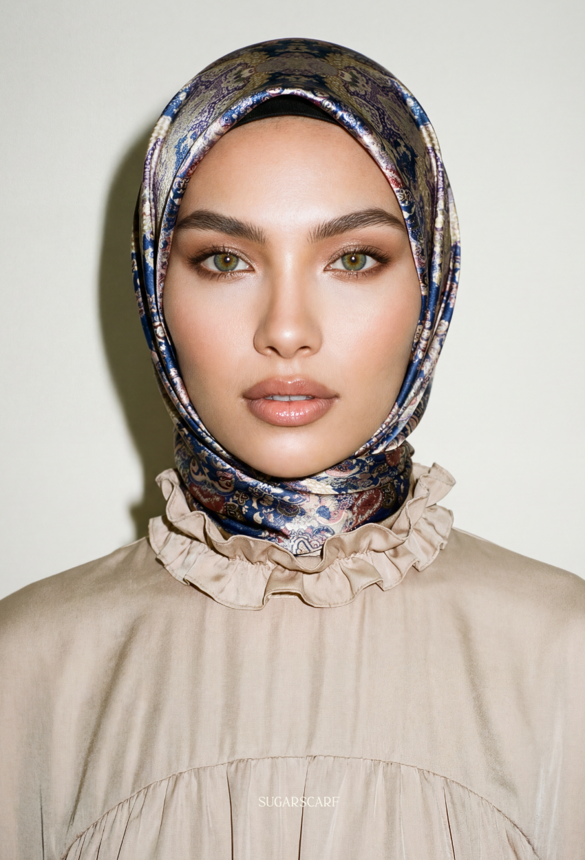 Eid Classy 2026 Scarves Mixed Satin Square in Wulan