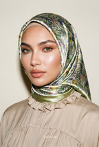 Eid Bloom 2026 Scarves Mixed Satin Square in Emmeline