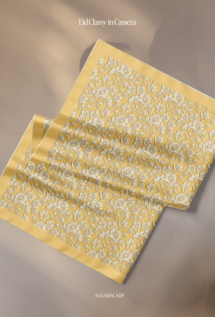 Eid Classy 2026 Scarves Mixed Satin Square in Cassera- Send after 2nd March