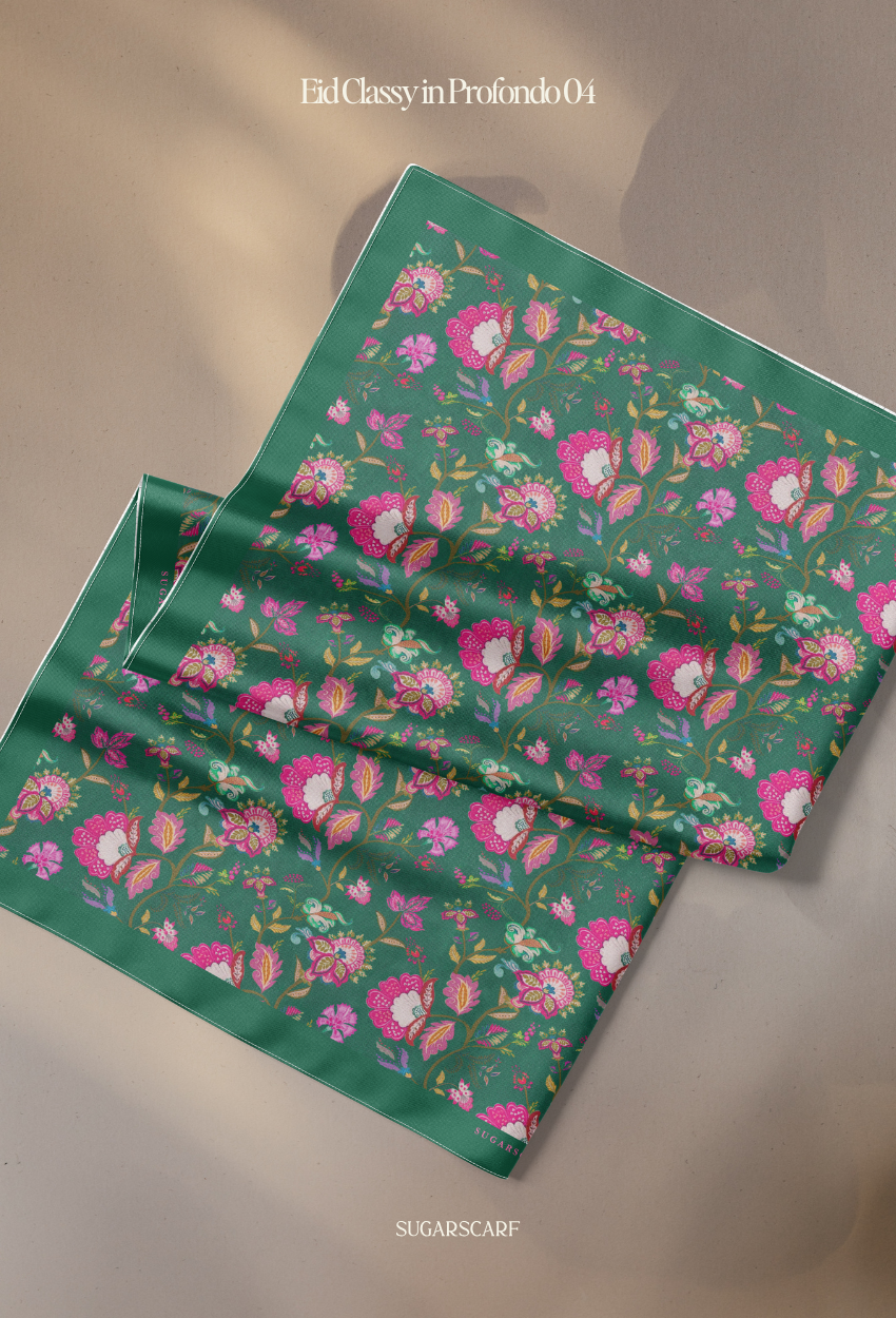 Eid Classy 2026 Scarves Mixed Satin Square in Profondo 04 - Send after 2nd March