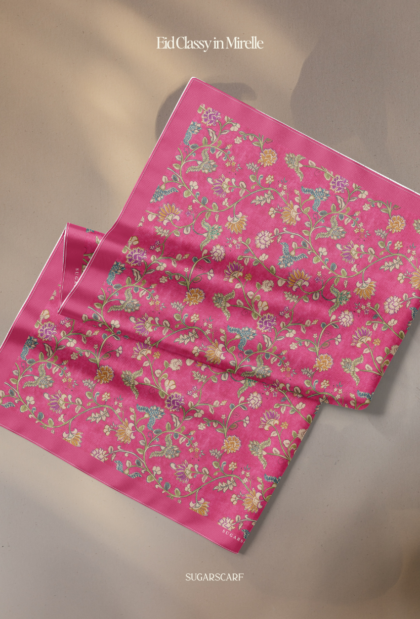 Eid Classy 2026 Scarves Mixed Satin Square in Mirelle - Send after 2nd March