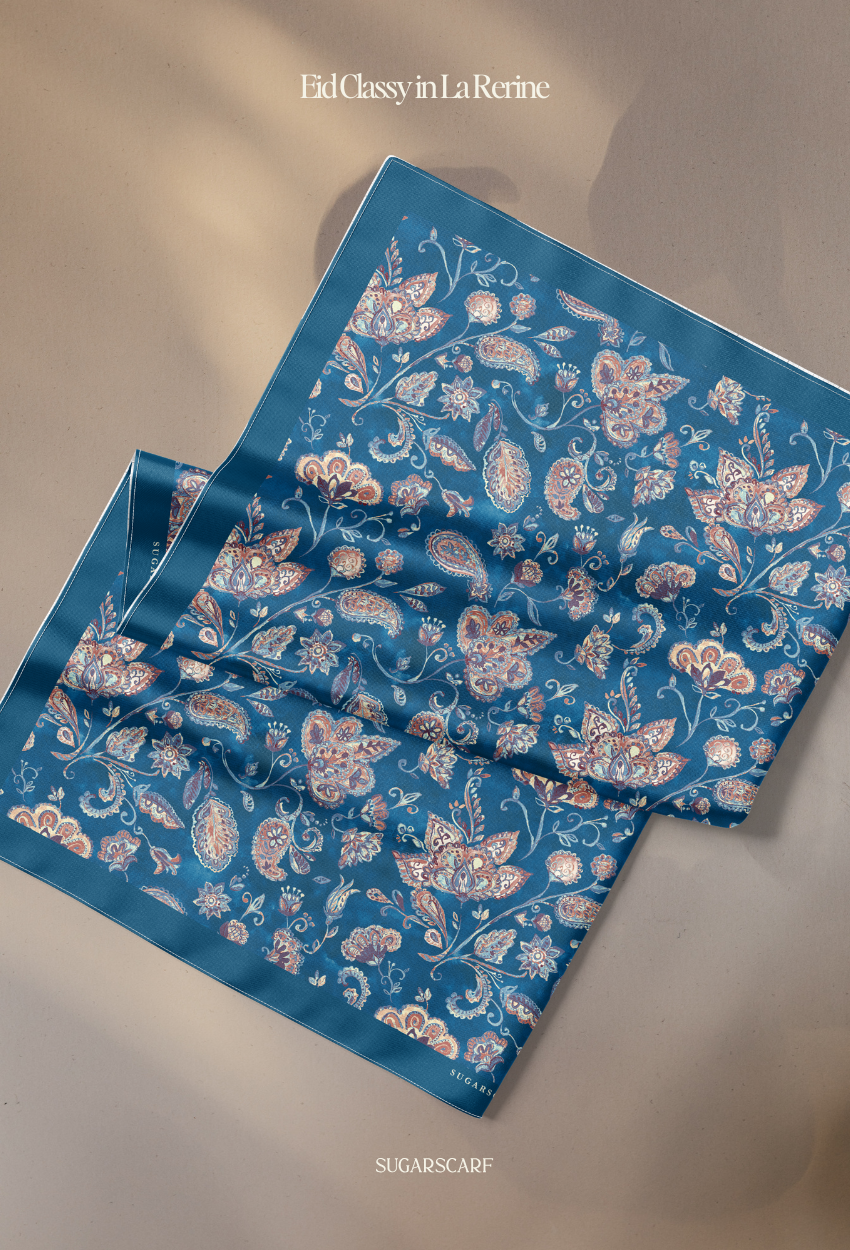 Eid Classy 2026 Scarves Mixed Satin Square in La Reine