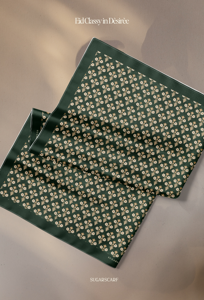 Eid Classy 2026 Scarves Mixed Satin Square in Désirée - Send after 2nd March