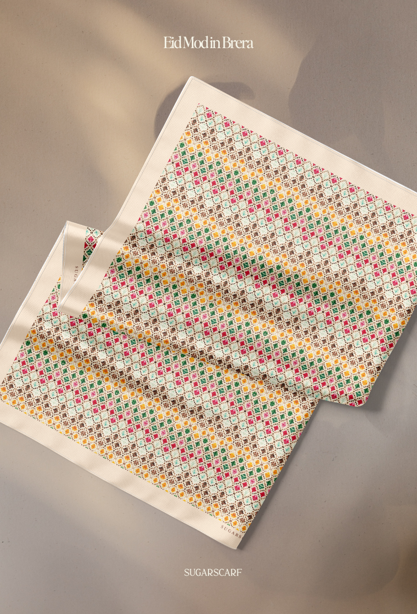 Eid Mod 2026 Scarves Mixed Satin Square in Brera