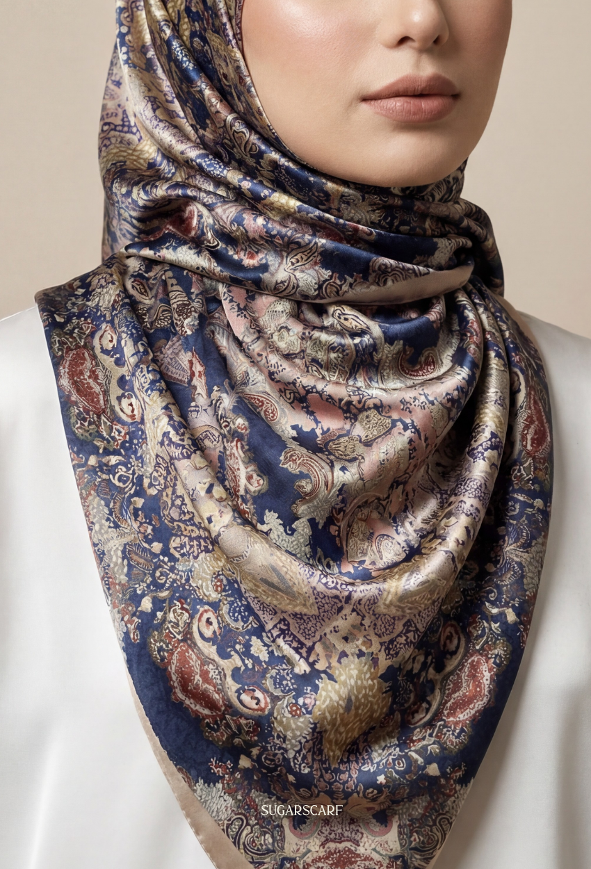 Eid Classy 2026 Scarves Mixed Satin Square in Wulan