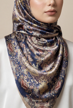 Eid Classy 2026 Scarves Mixed Satin Square in Wulan