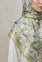 Eid Bloom 2026 Scarves Mixed Satin Square in Emmeline