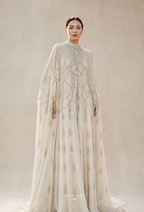 Hailey Crystal Beads Drape In White