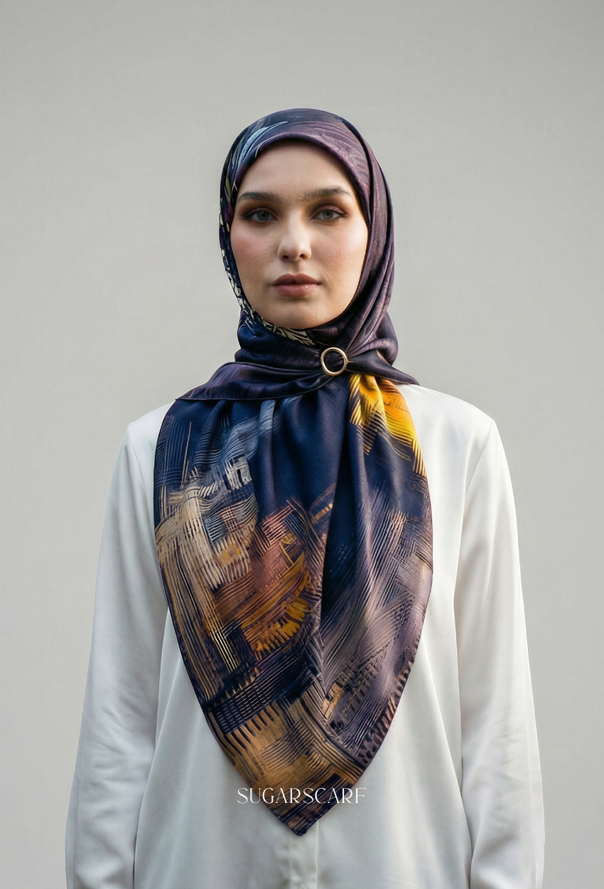 ( Square ) Celeste Matte Satin Silk In Celebration