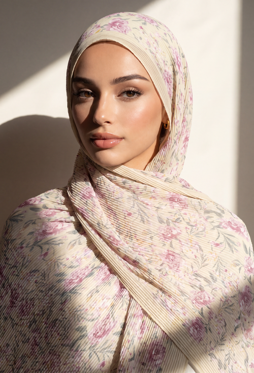 Fall In Love Wide Ultra Fine Pleated Shawl Ironless · in Shizuka