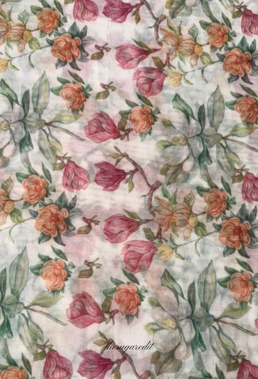 TSE BloomInvitation Japanese Cotton Voile Square - Mexico