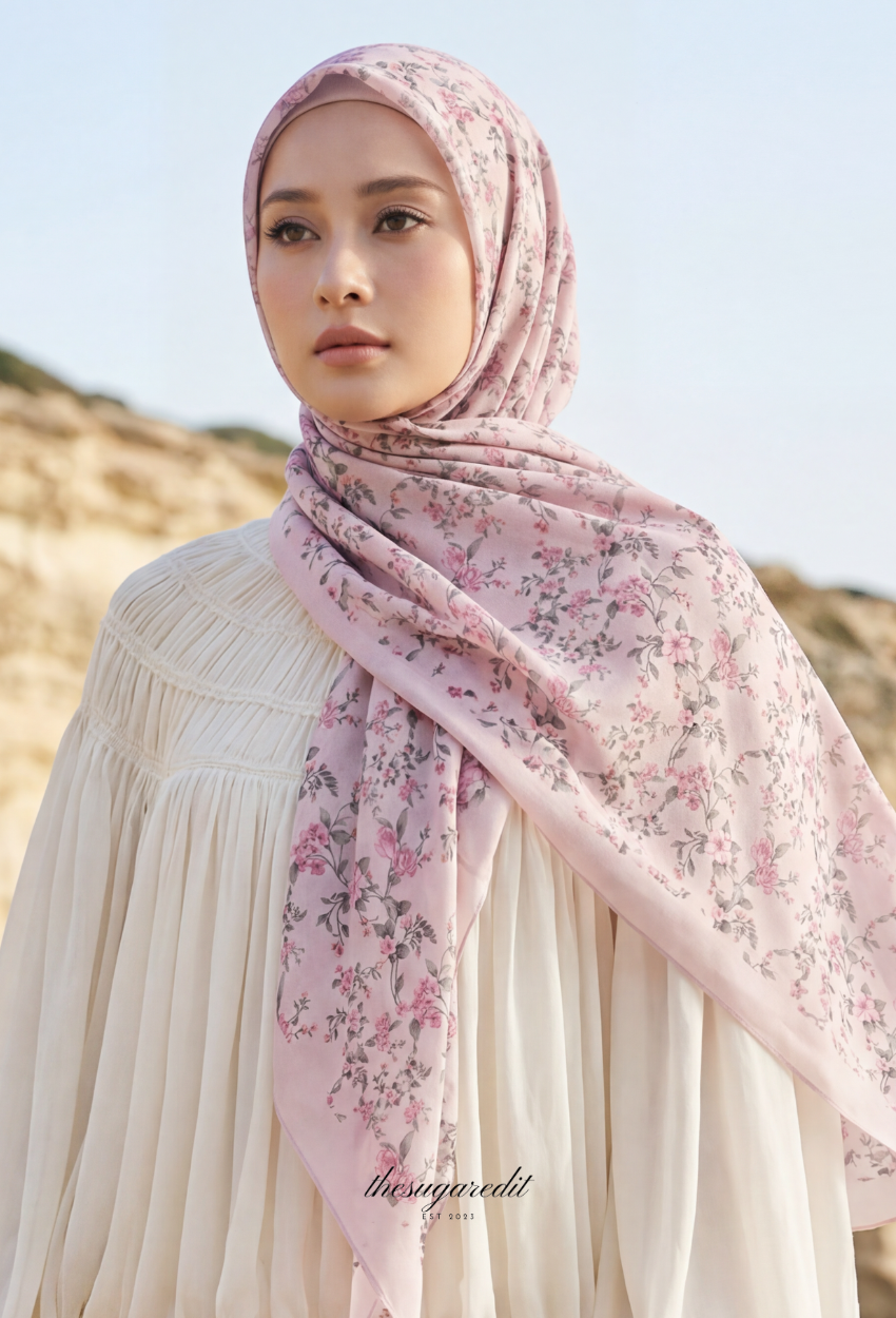 TSE BloomInvitation Japanese Cotton Voile Square In Promise