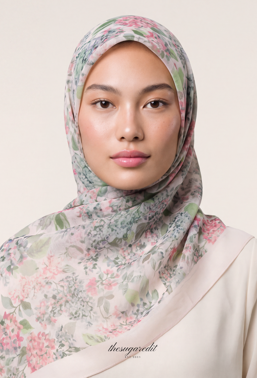 TSE BloomInvitation Japanese Cotton Voile Square - Abbey
