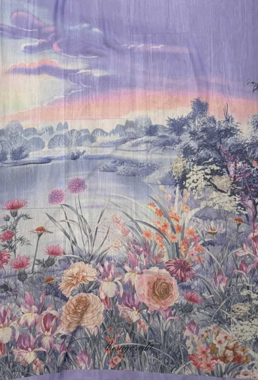 TSE BloomInvitation Japanese Cotton Voile Square - Elda ( Bold & vibrant)