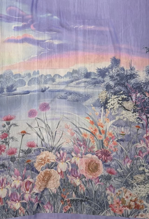 TSE BloomInvitation Japanese Cotton Voile Square - Elda ( Bold & vibrant)