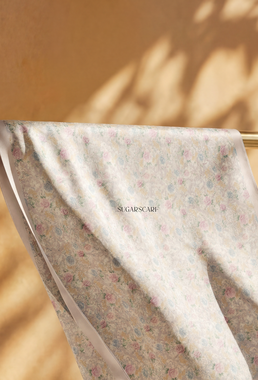 Blooming Scarves Mixed Satin Square in Bloom Eve