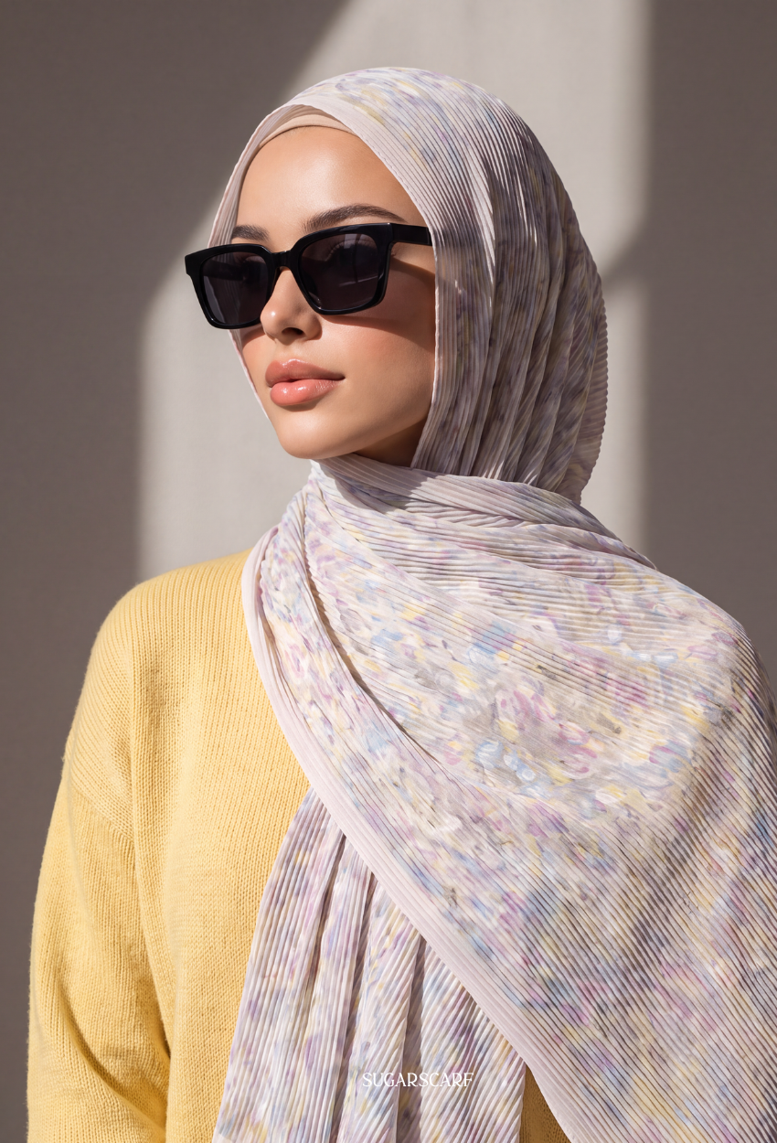 Fall In Love Wide Ultra Fine Pleated Shawl Ironless · in Belle