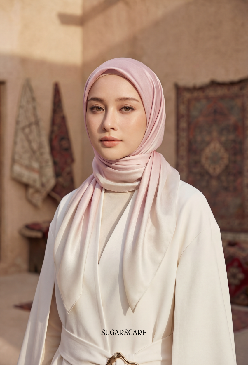 Eid Classy 2026 Scarves Mixed Satin Square in Pastry
