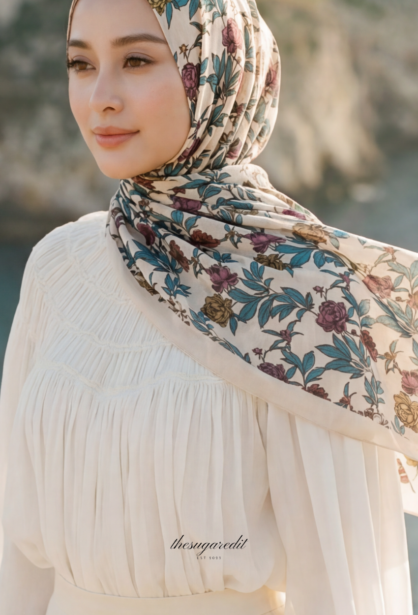 TSE BloomInvitation Japanese Cotton Voile Square In Eloise